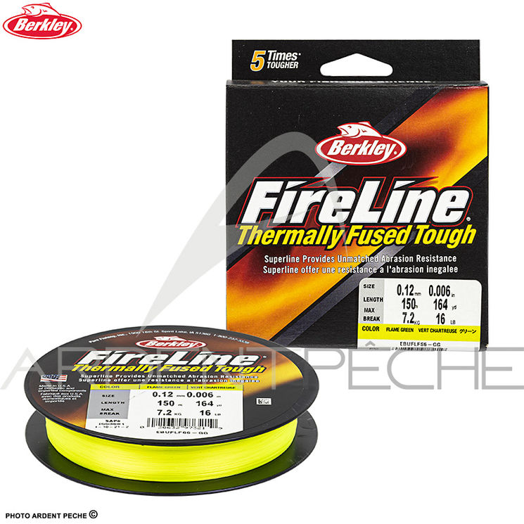 Tresse BERKLEY Fireline fused original flame green 150m