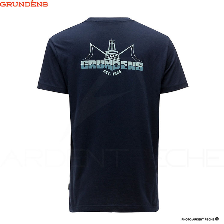 T Shirt GRUNDENS Logo boat SS Dark navy