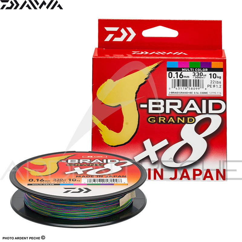 Daiwa J-Braid Grand 8X Trecciato 300 M – Multicolore, 20/100 – Lenza Resistente Per Pesca - 4