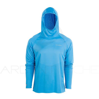 Haut Grundéns UPF 50 Solstrale Pro Hoody Costal Blue - Ardent Pêche