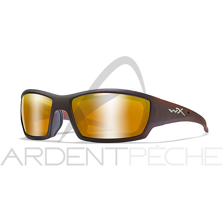 Lunettes polarisantes WILEY X Tide Gold mirror amber Matte hickory brown