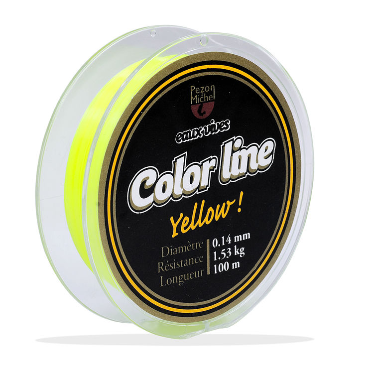 Fils nylon COLOR LINE jaune - 0,14 mm